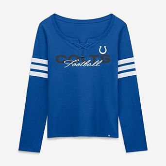 Women's Fanatics Royal Indianapolis Colts Team First Coverage Scheme Lace-Up Long Sleeve T-Shirt
