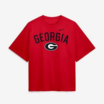 Women's Nike Red Georgia Bulldogs Arch Logo Boxy T-Shirt