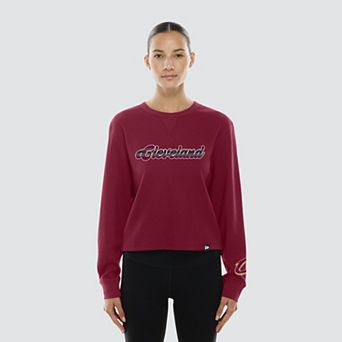 Women's New Era Wine Cleveland Cavaliers Micro Thermal Long Sleeve T-Shirt