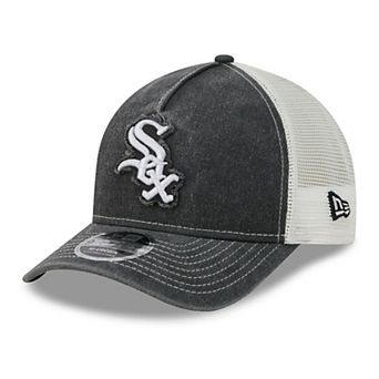Men's New Era Black Chicago White Sox Fan 9FORTY A-Frame Trucker Adjustable Hat