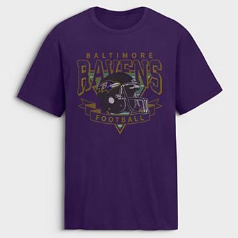 Men's Fanatics Purple Baltimore Ravens Old Fashion Rushing Legacy Cotton T-Shirt