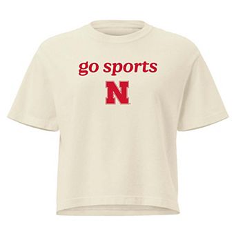 Women's Comfort Colors Cream Nebraska Huskers Go Sports Cropped T-Shirt