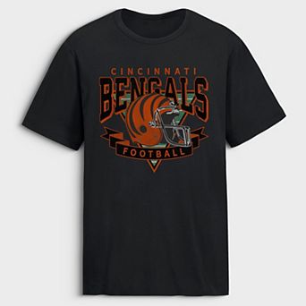 Men's Fanatics Black Cincinnati Bengals Old Fashion Rushing Legacy Cotton T-Shirt