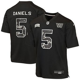Youth Nike Jayden Daniels Black Washington Commanders 2026 Salute to Service Game Jersey