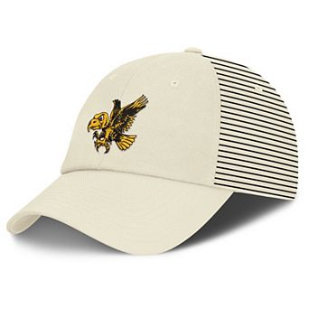 Men's Nike White Iowa Hawkeyes Vault Logo Striped Club Adjustable Hat