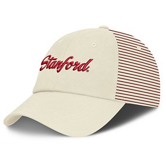Men's Nike White Stanford Cardinal Vault Logo Striped Club Adjustable Hat