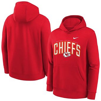 Youth Nike Red Kansas City Chiefs Logo Arch Fleece Hoodie