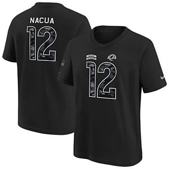 Youth Nike Puka Nacua Black Los Angeles Rams 2026 Salute to Service Name & Number T-Shirt