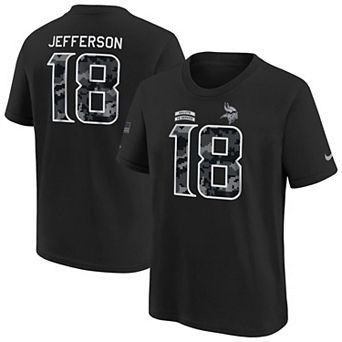 Youth Nike Justin Jefferson Black Minnesota Vikings 2026 Salute to Service Name & Number T-Shirt