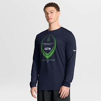 Men's Nike College Navy Seattle Seahawks Legend Icon Dri-FIT Long Sleeve T-Shirt