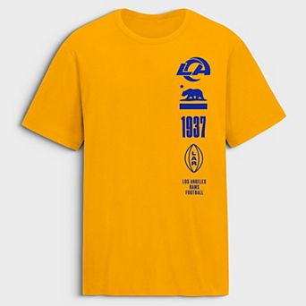 Men's Fanatics Gold Los Angeles Rams Breaking Tackles Legacy Cotton T-Shirt