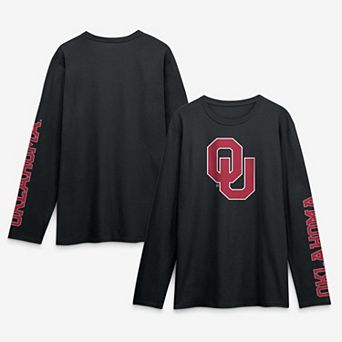 Men's Logo Athletic Black Oklahoma Sooners Primary Logo Long Sleeve T-Shirt