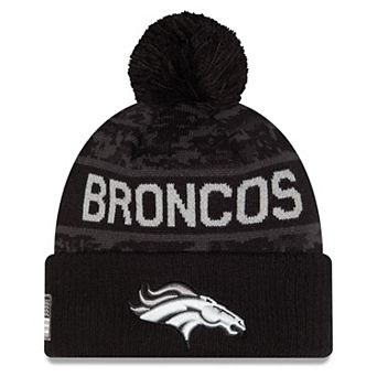 Youth New Era Black Denver Broncos 2026 Salute To Service Cuffed Knit Hat with Pom