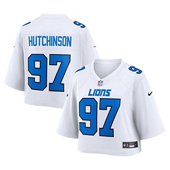 Women's Nike Aidan Hutchinson White Detroit Lions Cropped Fashion Game Jersey