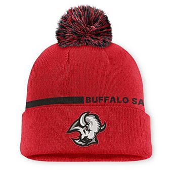 Men's Fanatics Red Buffalo Sabres Authentic Pro Alternate Cuffed Knit Hat with Pom