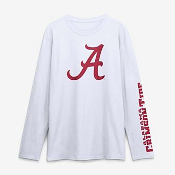 Men's Logo Athletic White Alabama Crimson Tide Primary Logo Long Sleeve T-Shirt