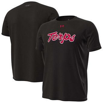 Men's Under Armour Black Maryland Terrapins Terps Script Tech Stretch T-Shirt