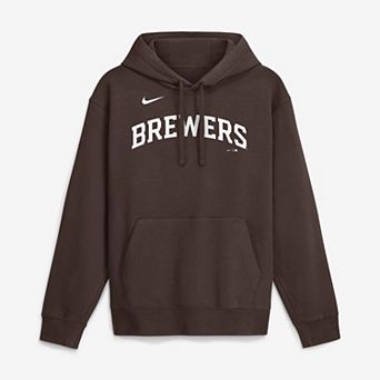 Men's Nike Brown Milwaukee Brewers Core Cinder Club Fleece Hoodie