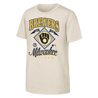 Youth Outerstuff Natural Milwaukee Brewers Triple Hit T-Shirt