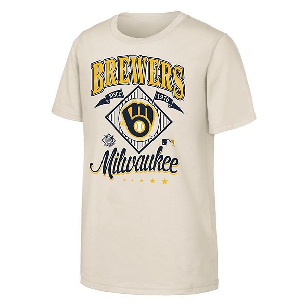 Youth Outerstuff Natural Milwaukee Brewers Triple Hit T-Shirt