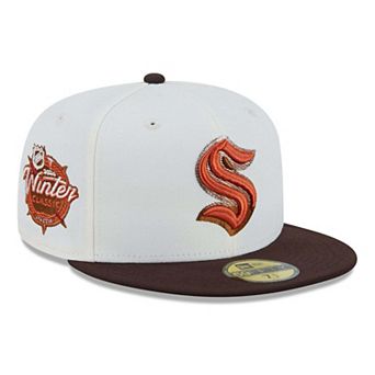Men's New Era Cream Seattle Kraken Pumpkin Spice 59FIFTY Fitted Hat