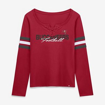 Women's Fanatics Red Tampa Bay Buccaneers Team First Coverage Scheme Lace-Up Long Sleeve T-Shirt