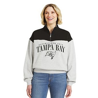 Women's WEAR by Erin Andrews Heather Gray Tampa Bay Buccaneers Colorblock Half-Zip Pullover