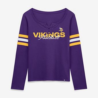 Women's Fanatics Purple Minnesota Vikings Team First Coverage Scheme Lace-Up Long Sleeve T-Shirt