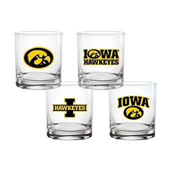 Indigo Falls Iowa Hawkeyes Core 4-Pack Collectors Rocks Glass Set
