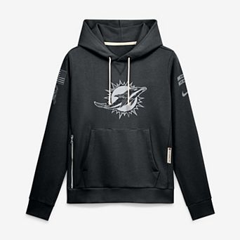 Women's Nike Black Miami Dolphins 2026 Salute to Service Sideline Dri-FIT Pullover Hoodie