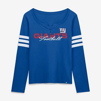 Women's Fanatics Royal New York Giants Team First Coverage Scheme Lace-Up Long Sleeve T-Shirt