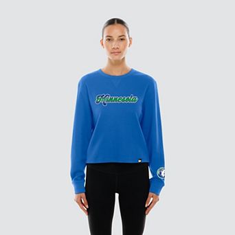 Women's New Era Blue Minnesota Timberwolves Micro Thermal Long Sleeve T-Shirt