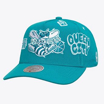 Unisex Mitchell & Ness Teal Charlotte Hornets Downtown Doodle Pro Snapback Hat