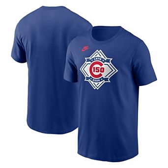 Men's Nike Heather Royal Chicago Cubs 150th Anniversary Tri-Blend T-Shirt