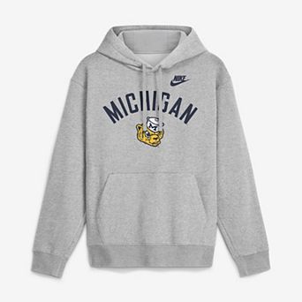 Men's Nike Heather Gray Michigan Wolverines Legacy Arch Club Hoodie