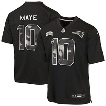 Youth Nike Drake Maye Black New England Patriots 2026 Salute to Service Game Jersey