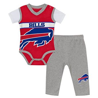 Infant Outerstuff Red/Heather Gray Buffalo Bills Two-Piece Jersey Bodysuit & Pants Set