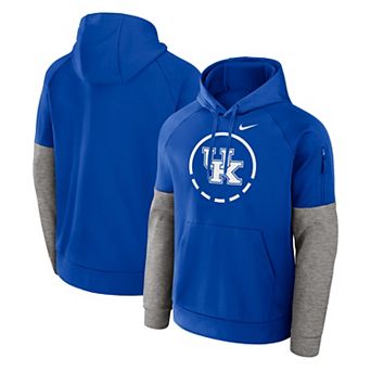 Men's Nike Royal Kentucky Wildcats Primetime Basketball Therma-FIT Raglan Fleece Hoodie