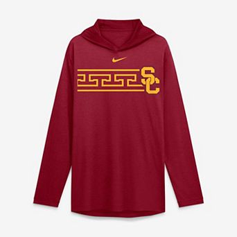 Men's Nike Cardinal USC Trojans Primetime Pattern Tri-Blend Dri-FIT Long Sleeve Hooded T-Shirt