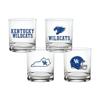 Indigo Falls Kentucky Wildcats Core 4-Pack Collectors Rocks Glass Set