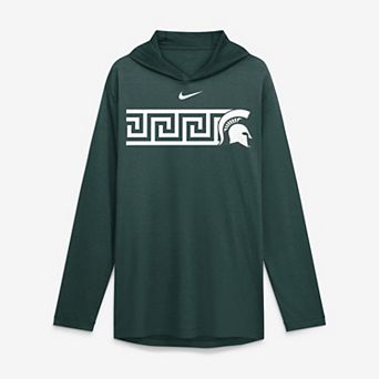 Men's Nike Green Michigan State Spartans Primetime Pattern Tri-Blend Dri-FIT Long Sleeve Hooded T-Shirt
