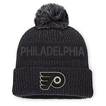 Men's Fanatics Charcoal Philadelphia Flyers Road Phantom Cuffed Knit Hat with Pom