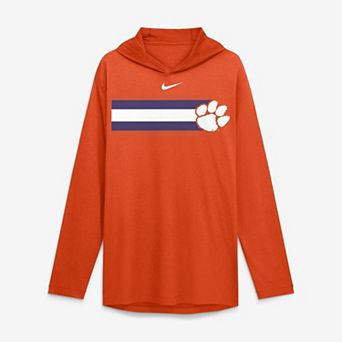 Men's Nike Orange Clemson Tigers Primetime Pattern Tri-Blend Dri-FIT Long Sleeve Hooded T-Shirt