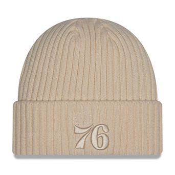 Men's New Era Cream Philadelphia 76ers Color Pack Cuffed Knit Hat