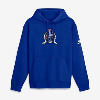 Men's Nike Royal New England Patriots Short Pass Rewind Club Fleece Hoodie