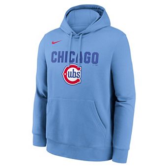 Men's Nike Light Blue Chicago Cubs Alternate Club Fleece Hoodie