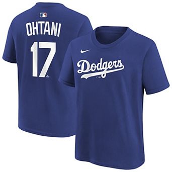 Youth Nike Shohei Ohtani Royal Los Angeles Dodgers Name & Number T-Shirt