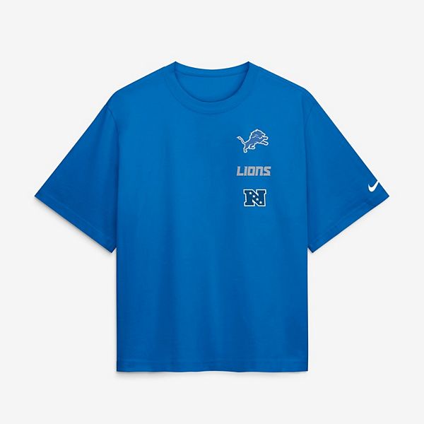 Women's Nike Blue Detroit Lions Primetime Premium Essential Loose Fit Boxy T-Shirt