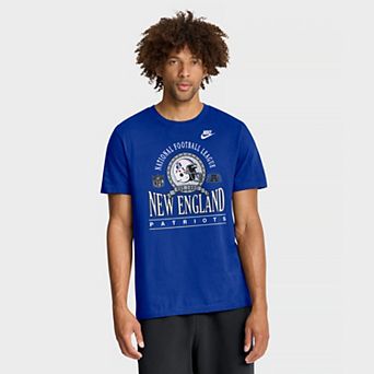 Men's Nike Royal New England Patriots Rewind Team Spirit Essential Cotton T-Shirt
