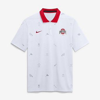 Men's Nike White Ohio State Buckeyes Vapor Pattern Dri-FIT Polo
